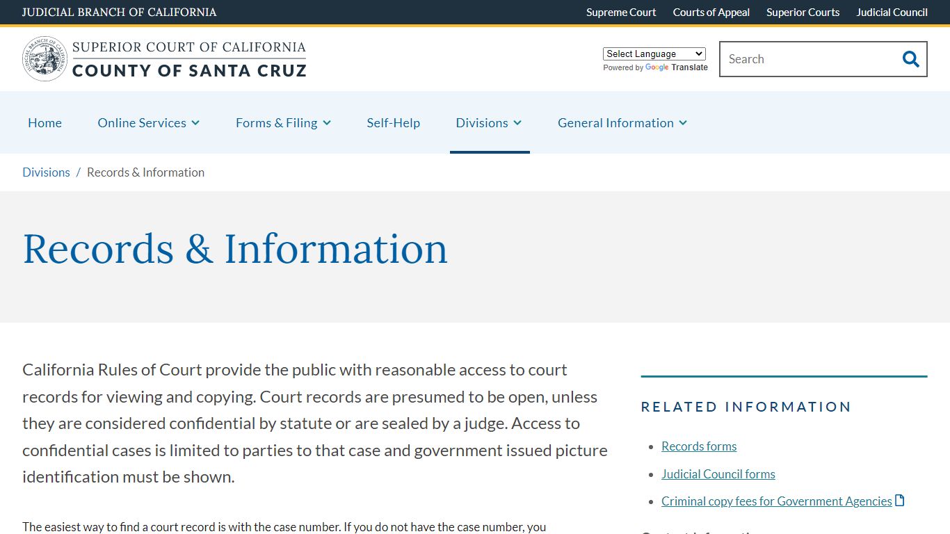 Records & Information - County of Santa Cruz