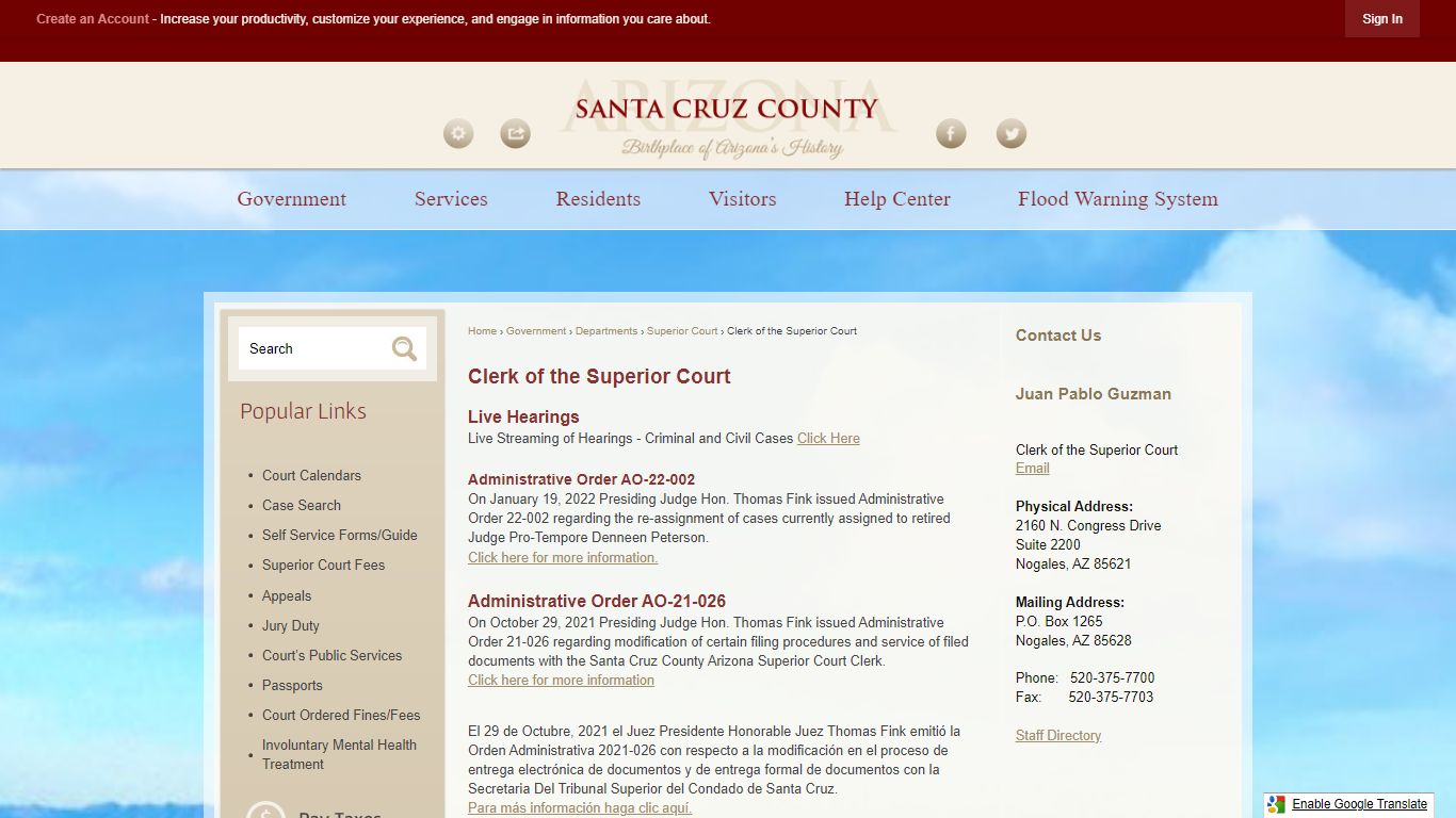Clerk of the Superior Court | Santa Cruz County, AZ ...