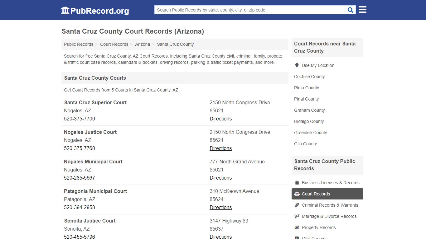 Free Santa Cruz County Court Records (Arizona Court Records)